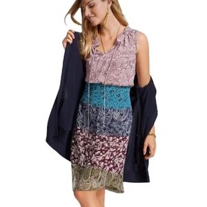 Cabi Sleeveless Dani Floral Paisley Dress Size XSmall